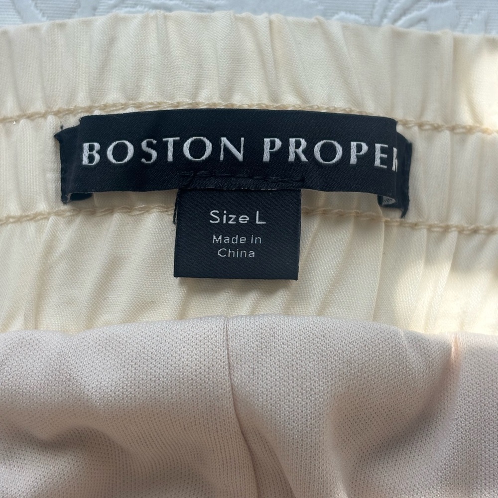 Boston Proper Gold Sequin Wide-Leg Pants, Size Large - Picture 11 of 12